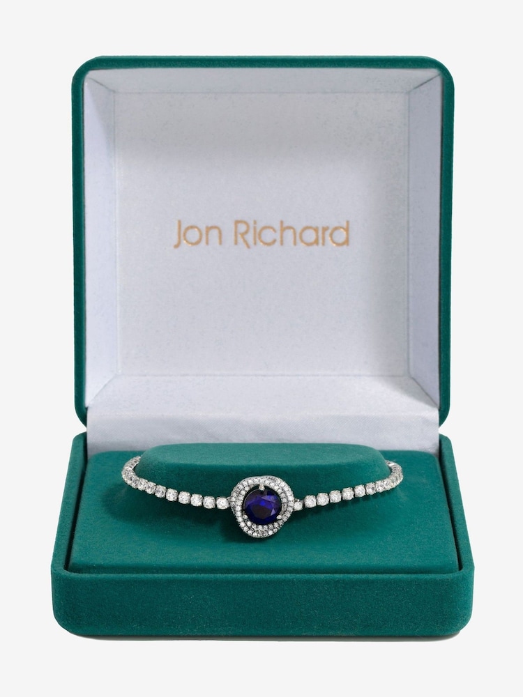 Jon Richard Silver Tone Saphire Halo Toggle Bracelet - Image 1 of 3