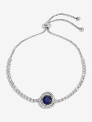 Jon Richard Silver Tone Saphire Halo Toggle Bracelet - Image 2 of 3