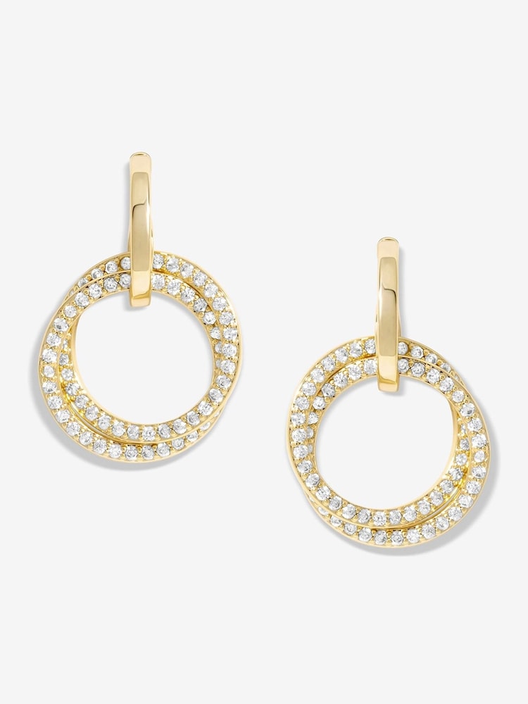 Jon Richard Gold Tone Open Circle Earrings - Image 1 of 3