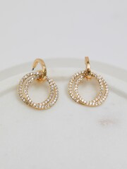 Jon Richard Gold Tone Open Circle Earrings - Image 2 of 3