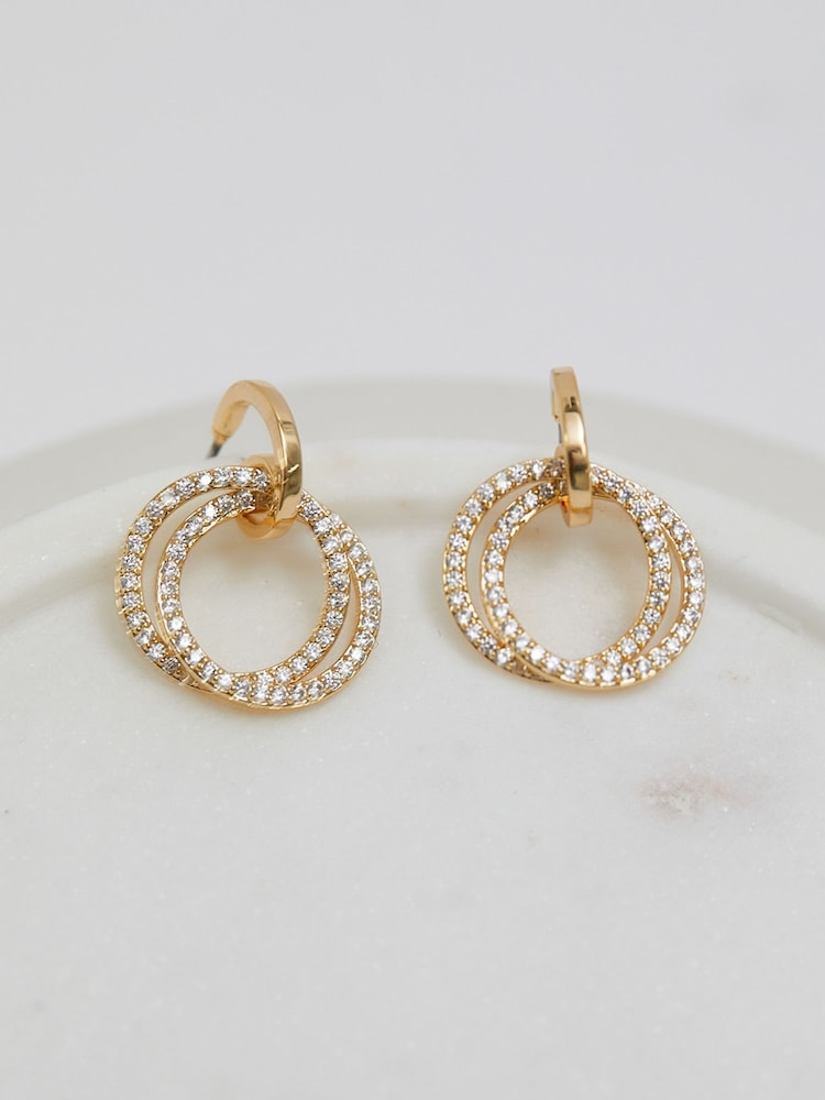 Jon Richard Gold Tone Open Circle Earrings - Image 2 of 3