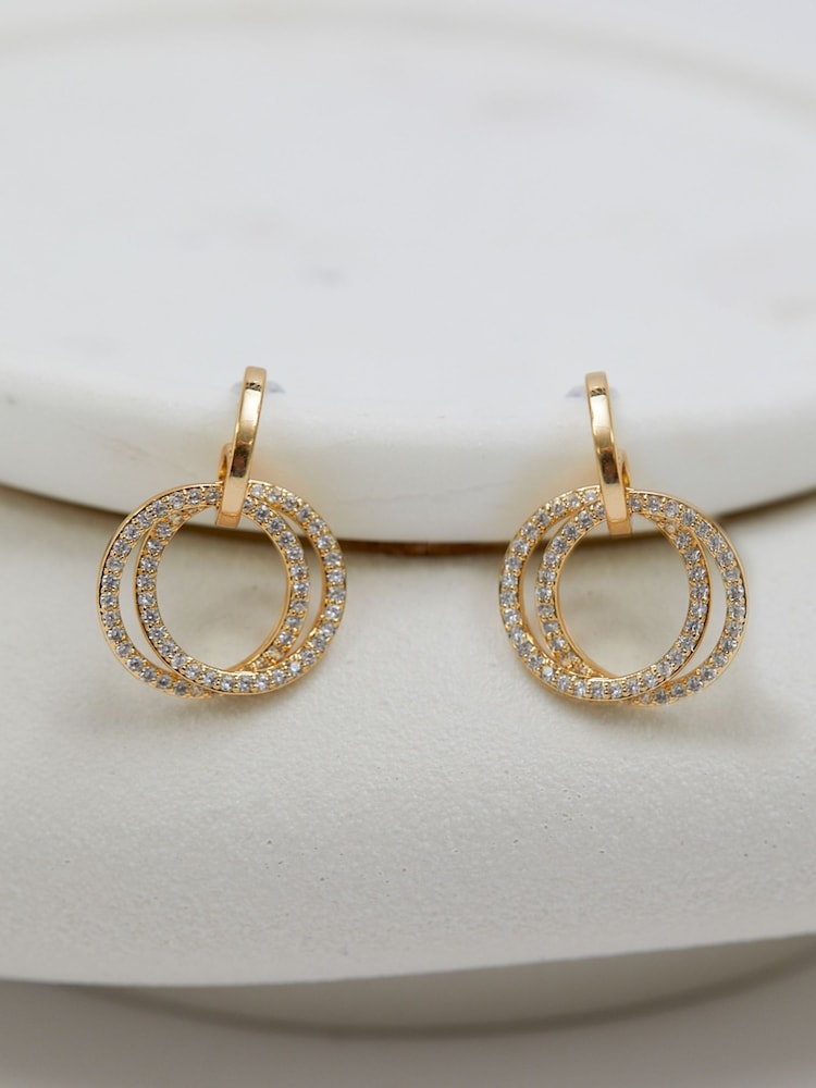 Jon Richard Gold Tone Open Circle Earrings - Image 3 of 3