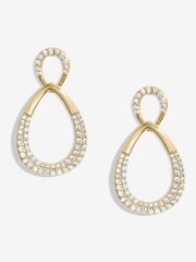 Jon Richard Gold Tone Cubic Zirconia And Polished Open Peardrop Earrings - Image 1 of 3