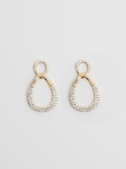 Jon Richard Gold Tone Cubic Zirconia And Polished Open Peardrop Earrings - Image 2 of 3