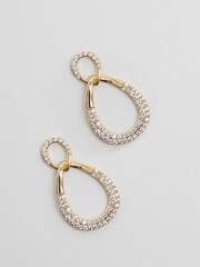 Jon Richard Gold Tone Cubic Zirconia And Polished Open Peardrop Earrings - Image 3 of 3