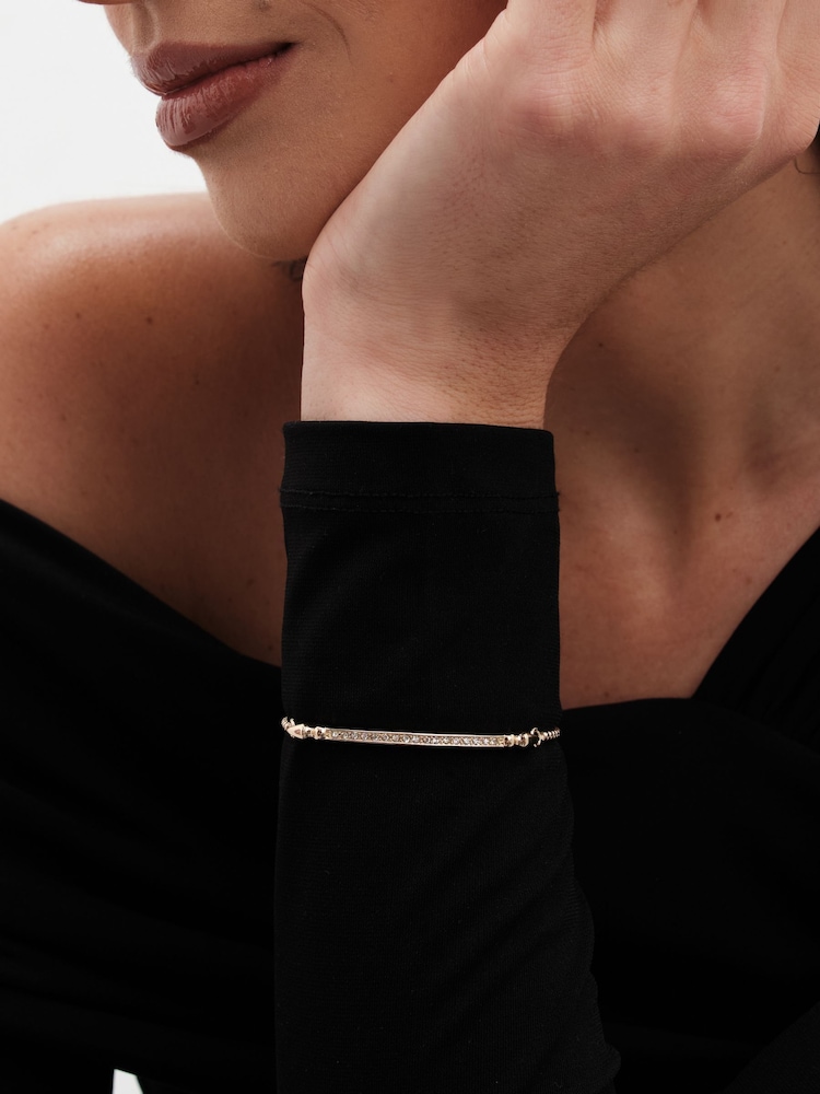 Jon Richard Gold Tone Cubic Zirconia Toggle Bracelet - Image 2 of 3
