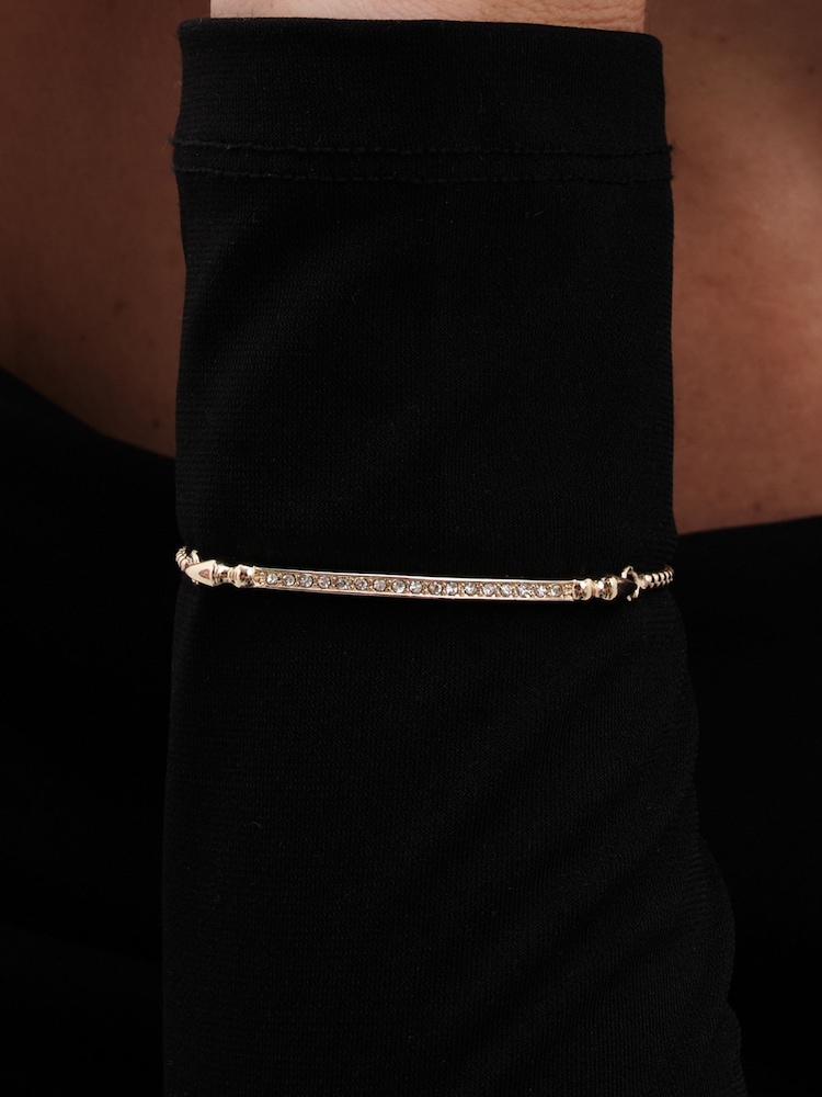 Jon Richard Gold Tone Cubic Zirconia Toggle Bracelet - Image 3 of 3