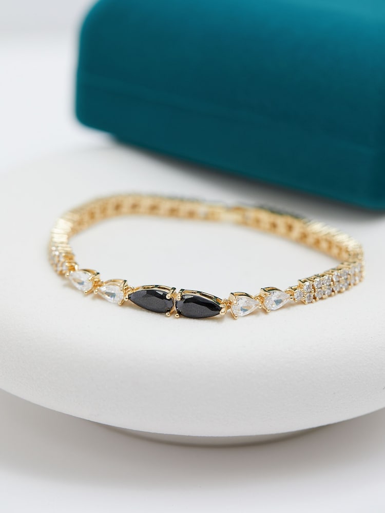 Jon Richard Gold Tone Jet Pear Drop Bracelet - Image 3 of 3