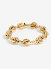 Jon Richard Gold Tone Crystal Knot Stretch Bracelet - Image 1 of 3