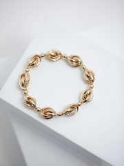 Jon Richard Gold Tone Crystal Knot Stretch Bracelet - Image 3 of 3