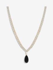 Collar de perlas y piedras jet en forma de gota de Jon Richard - Imagen 3 de 3
