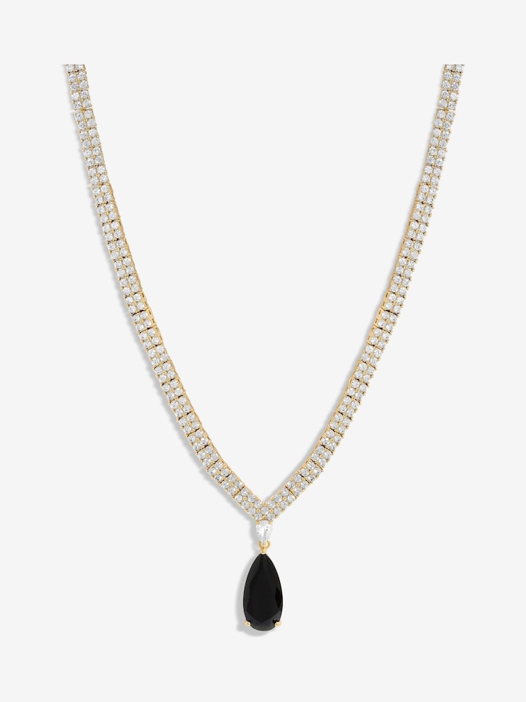 Collar de perlas y piedras jet en forma de gota de Jon Richard - Imagen 3 de 3