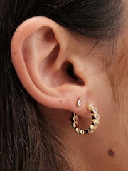 Jon Richard Gold Tone Cubic Zirconia Heart Huggie Earrings - Image 3 of 4