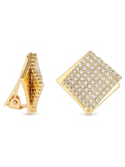 Jon Richard Gold Tone Cubic Zirconia And Polished Statement Clip Earrings - Image 1 of 3