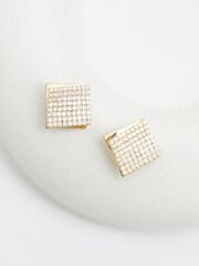 Jon Richard Gold Tone Cubic Zirconia And Polished Statement Clip Earrings - Image 2 of 3