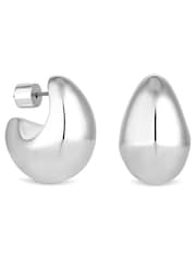 Jon Richard Silver Tone Curved Domed Earrings - Image 1 of 3