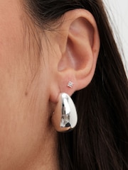 Jon Richard Silver Tone Curved Domed Earrings - Image 2 of 3