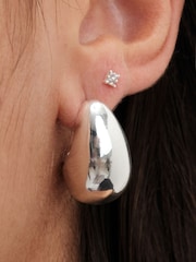Jon Richard Silver Tone Curved Domed Earrings - Image 3 of 3