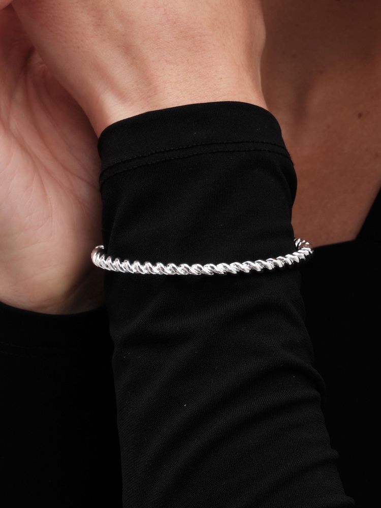 Jon Richard Silver Tone Polished Twist Bangle - Image 2 of 2