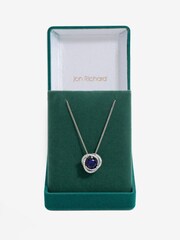 Jon Richard Silver Tone Saphire Halo Pendant - Image 1 of 4