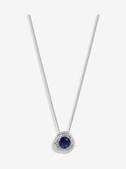 Jon Richard Silver Tone Saphire Halo Pendant - Image 2 of 4