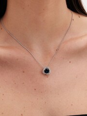 Jon Richard Silver Tone Saphire Halo Pendant - Image 4 of 4