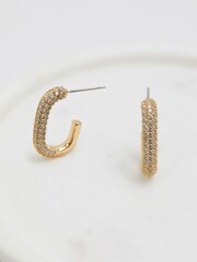 Jon Richard Gold Tone Cubic Zirconia And Polished Hoops Earrings - Image 2 of 3