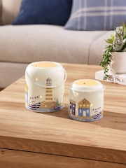 Conjunto de suportes de luz de chá 2 Ceramic Beach Hut - Imagem 1 de 1