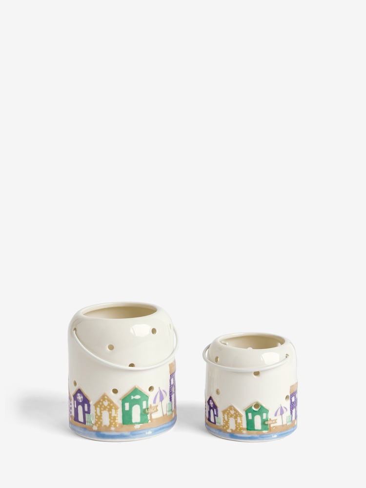 Lot de 2 porte-bougies Beach Hut en céramique - Image 4 of 5