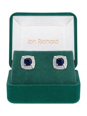 Jon Richard Silver Tone Sapphire Stud Earrings - Image 1 of 3