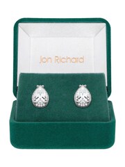 Jon Richard Silver Tone Cubic Zirconia Crystal Pear Stud Earrings - Image 1 of 3