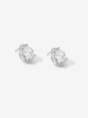 Jon Richard Silver Tone Cubic Zirconia Crystal Pear Stud Earrings - Image 2 of 3