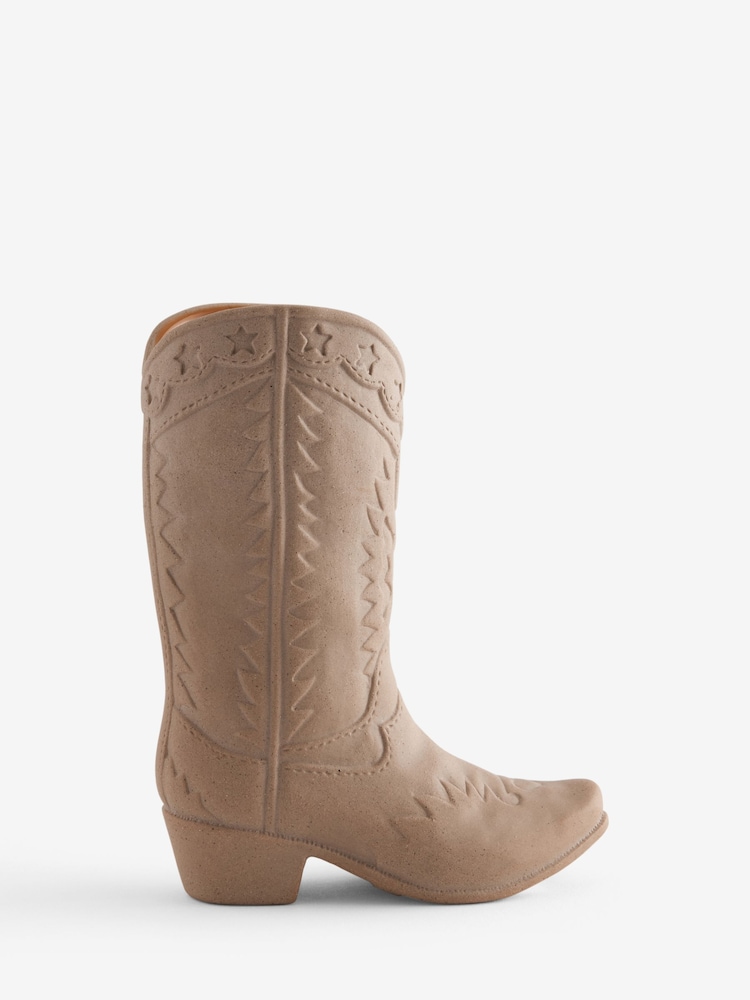 Natural Ceramic Cowboy Boot Ornament - Image 5 of 6