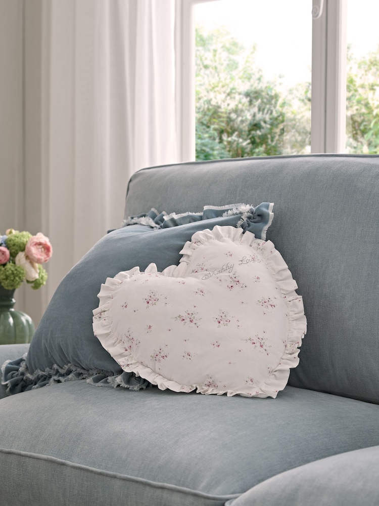 Shabby Chic by Rachel Ashwell® Ruffle Heart Shabby Love Cushion - Image 1 of 4