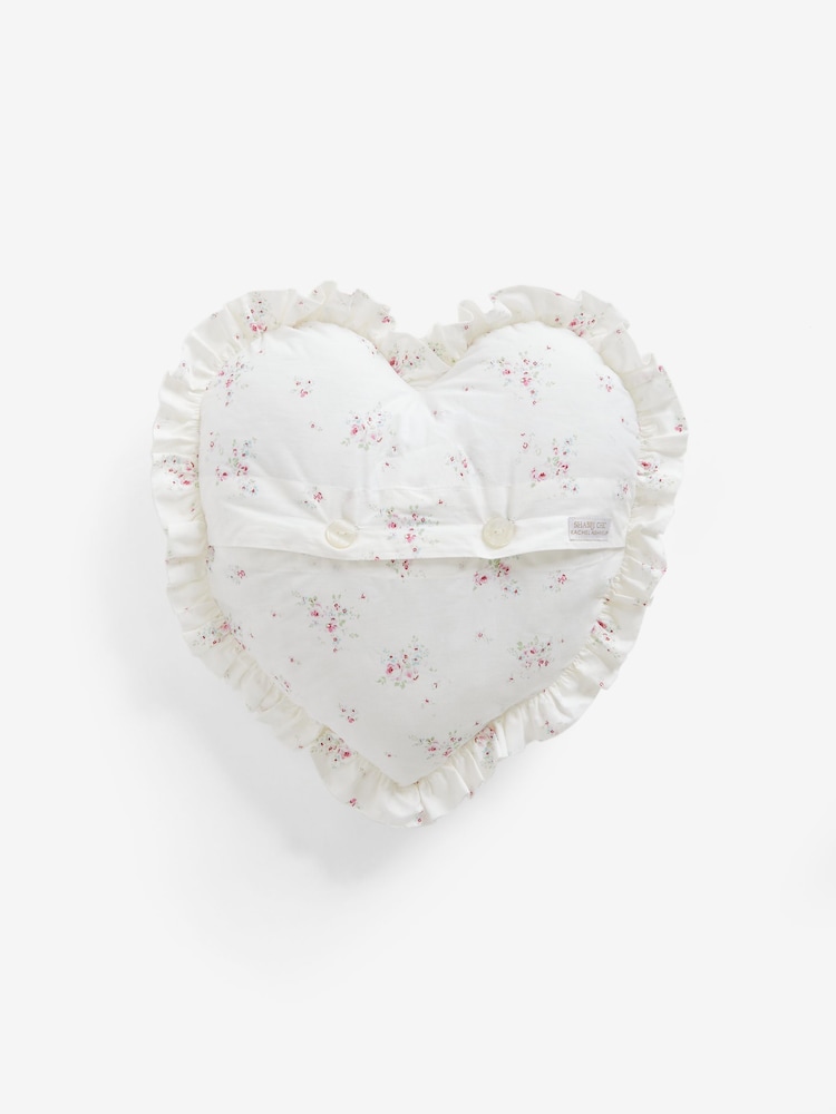 Shabby Chic by Rachel Ashwell® Roseabelle Floral Ruffle Heart Shabby Love Cushion - Image 3 of 4