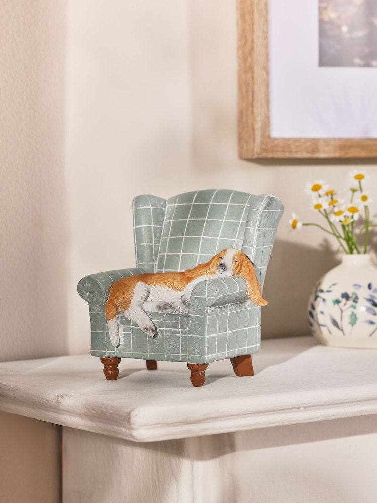 Brown/White Basset Hound Chair Ornament - Image 1 of 5