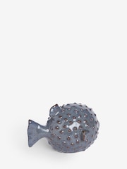 Blue Ceramic Puffer Fish Ornament - Image 5 of 7