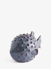 Blue Ceramic Puffer Fish Ornament - Image 6 of 7