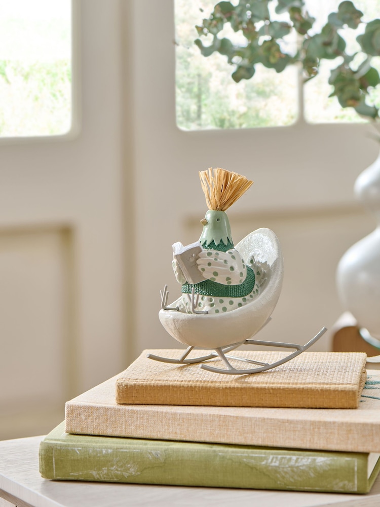 Sage Green Rocking Chair Chicken Ornament - Image 1 of 5