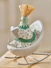Sage Green Rocking Chair Chicken Ornament - Image 2 of 5