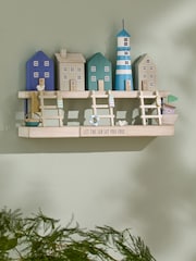 Blue/White Wooden Beach Hut Scene Large Ornament - Image 2 of 6