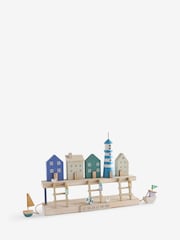 Blue/White Wooden Beach Hut Scene Large Ornament - Image 5 of 6