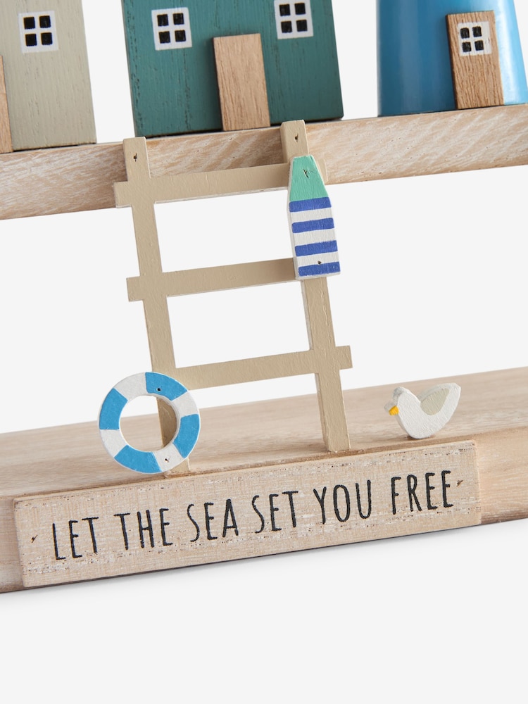Blue/White Wooden Beach Hut Scene Large Ornament - Image 6 of 6