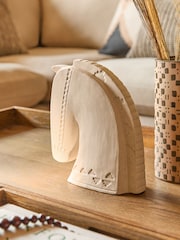 Natural Ceramic Horse Head Ornament - Image 1 of 5