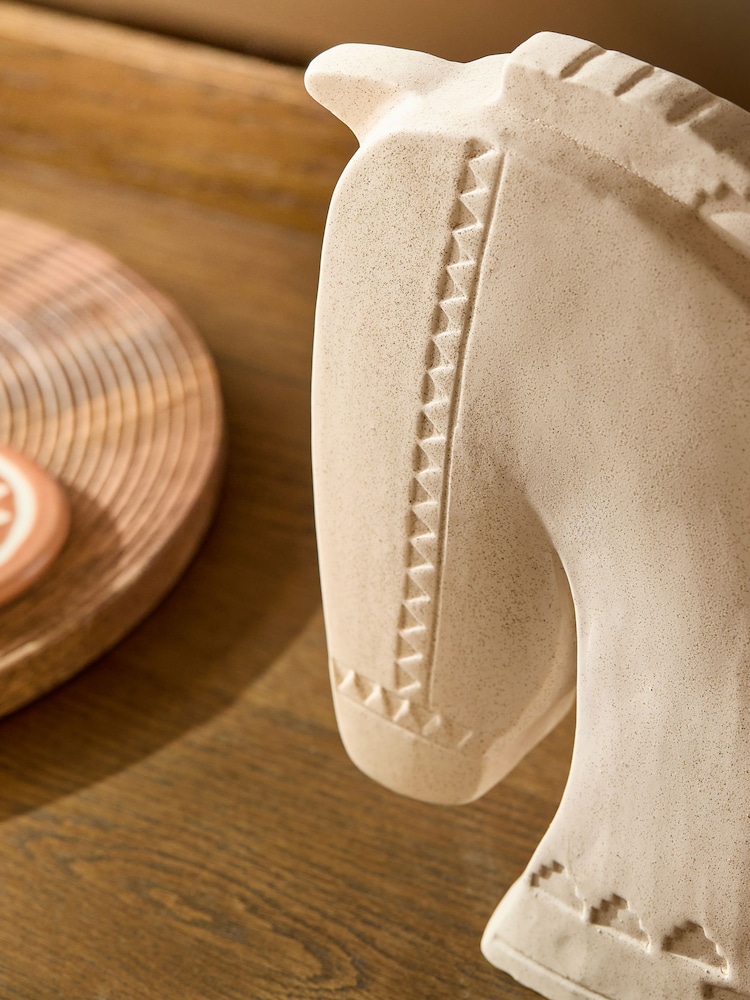 Natural Ceramic Horse Head Ornament - Image 2 of 5