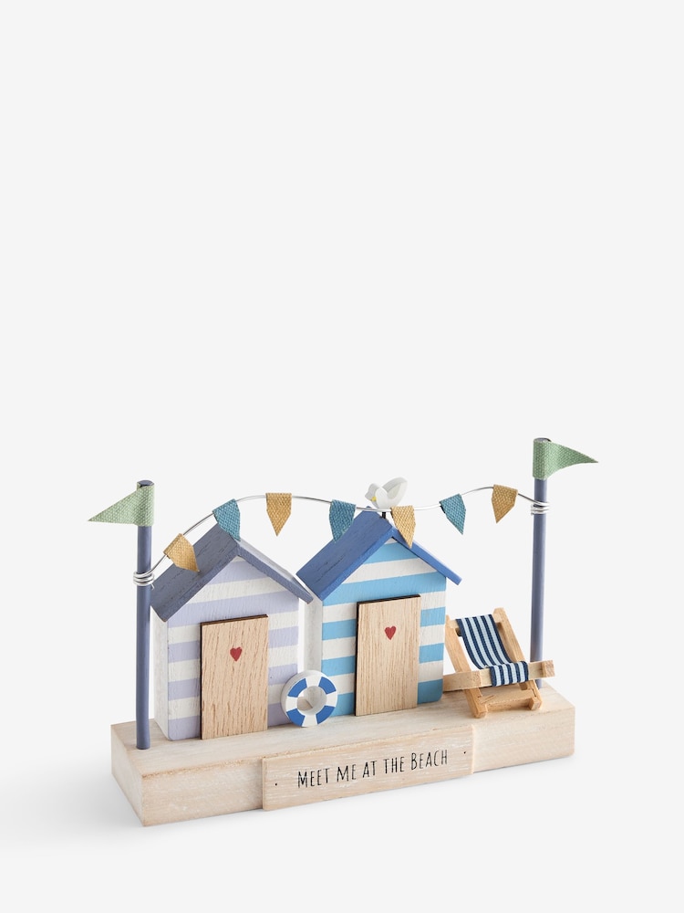 Blue/White Wooden Beach Hut Scene Small Ornament - Image 3 of 5