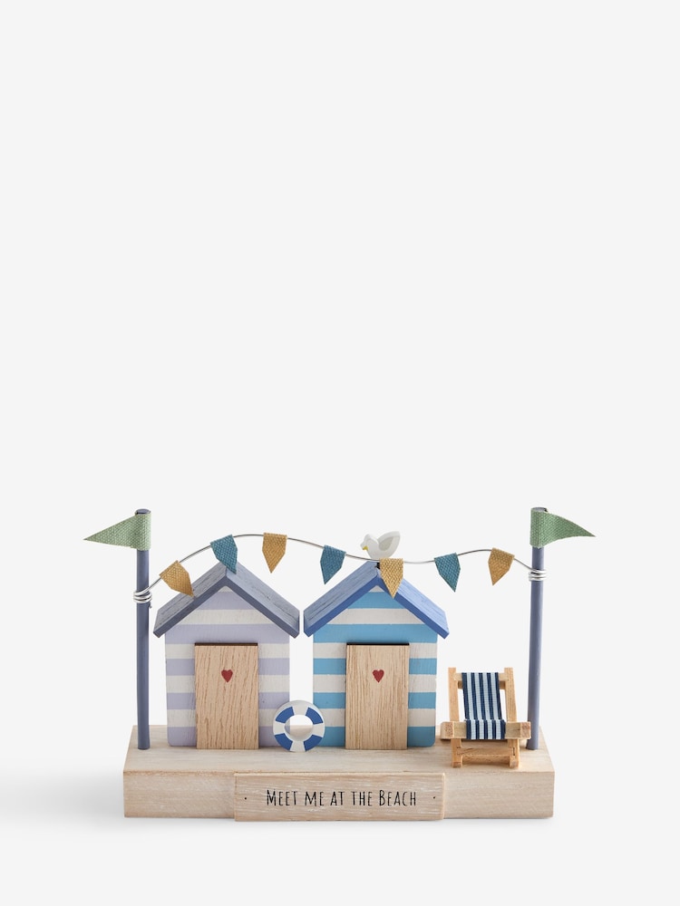 Blue/White Wooden Beach Hut Scene Small Ornament - Image 4 of 5
