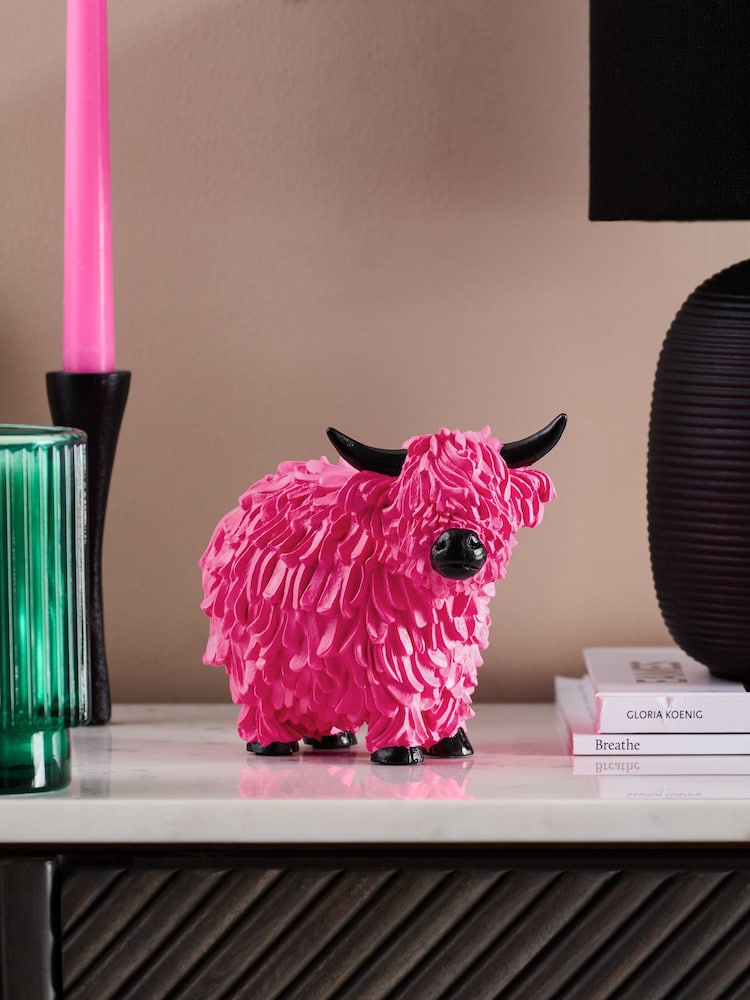 Neon Pink Hamish the Highland Cow Ornament - Image 1 of 5