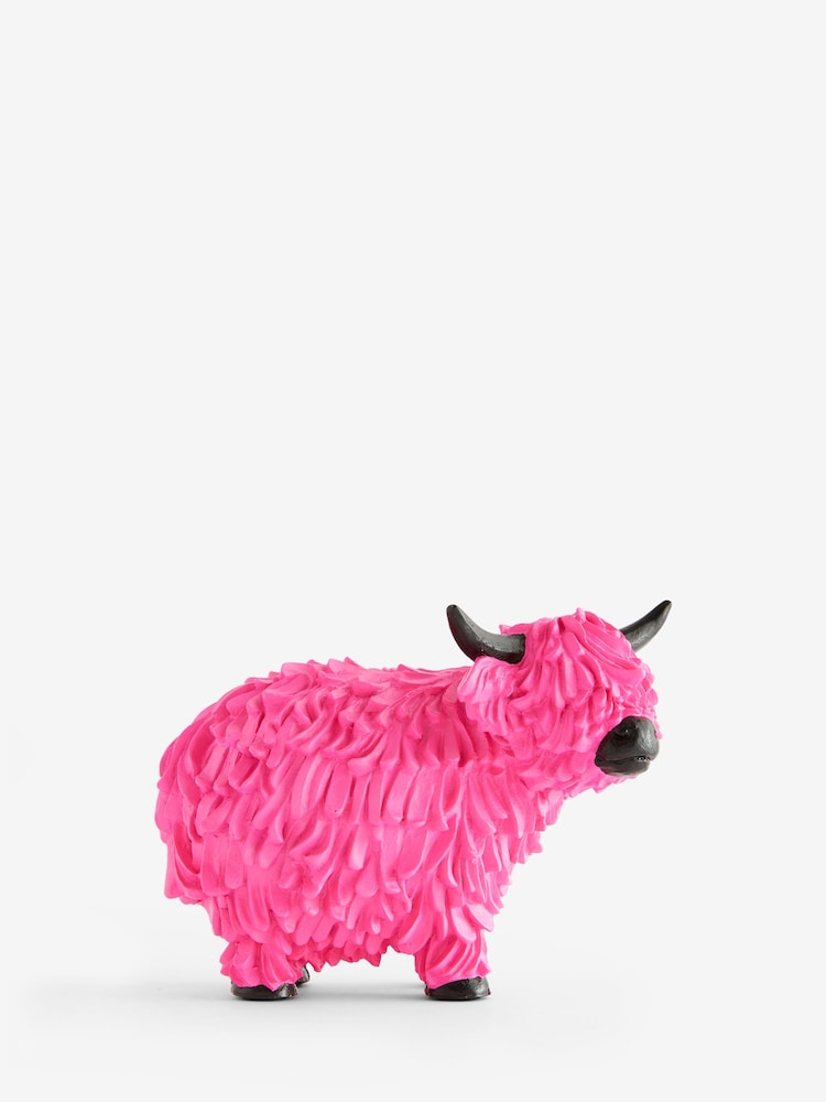 Neon Pink Hamish the Highland Cow Ornament - Image 2 of 5