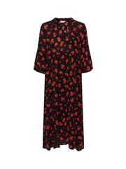 Kaffe KAamber 3/4 Sleeve Maxi Black Dress - Image 4 of 5